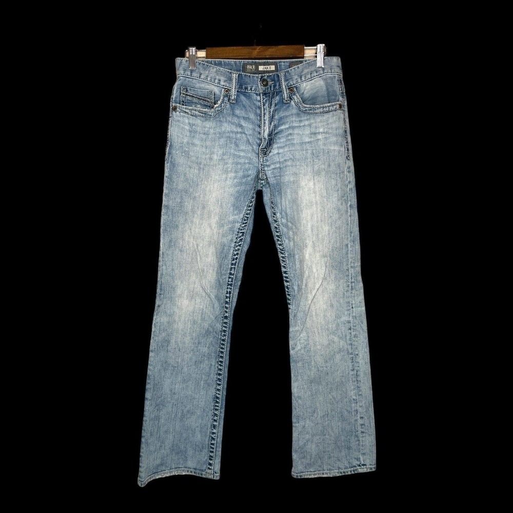 Buckle BKE Jake 30 Mens Blue Medium Wash Regular Fit Mid Rise Straight Jeans